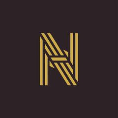 Colorful letter N logo design template