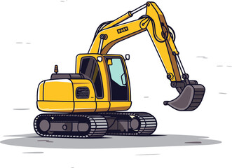 Detailed Excavator Loader Vector Illustration with Fine Details