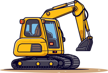 Excavator Loader Vector Illustration with Precision Engineering