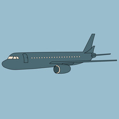 3D White Abstract Airliner Take Off On White Background. EPS10 Vector