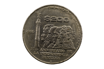 Moneda de 200 pesos mexicana 1985, 175 aniversario de la independencia de México