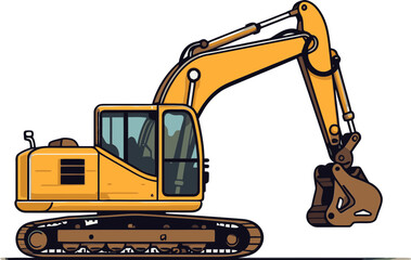 Heavy Machinery Excavator Vector Illustration with Precision Engineering