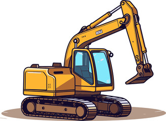 Excavator Equipment Vector Graphic with Precision Engineering