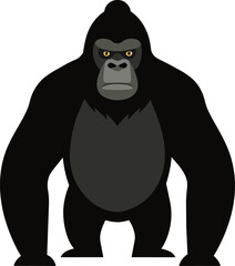 Gorilla Standing Cartoon Vector Icon Illustration