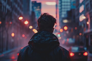 person in the city street