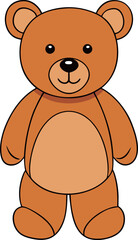 Cartoon Teddy Bear Standing Vector Style