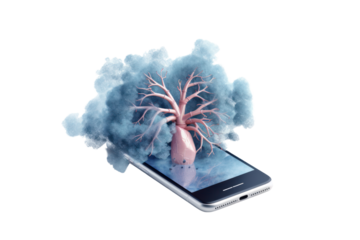 AI models can use medical data and history of health changes to predict lung disease risk. and helps in planning the prevention and treatment of lung disease at a more advanced stage. Isolated on tran