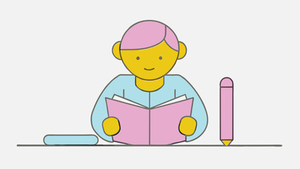 desperate studying student vector design 