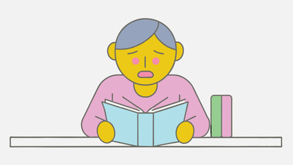 desperate studying student vector design 