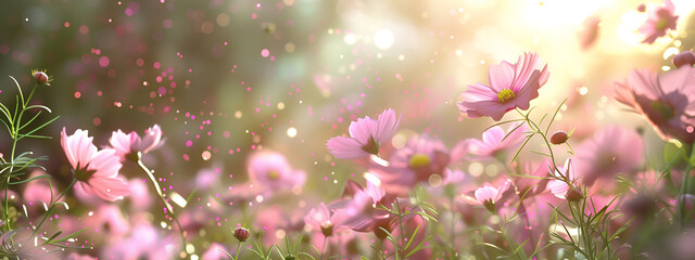 Realistic flower spring background