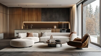 Fototapeta na wymiar a modern interior where clean lines and minimalist design elements 