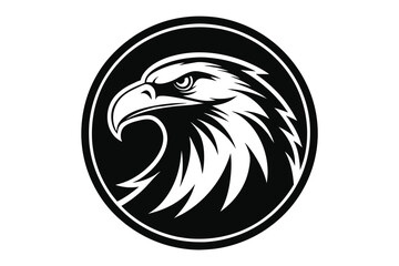 eagle head in round circle silhouette logo vector 16.eps