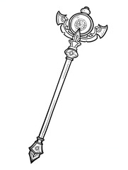 The rod.black and white illustration for coloring, activities for children, coloring pages