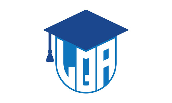 LQA initial letter academic logo design vector template. school college logo, university logo, graduation cap logo, institute logo, educational logo, library logo, teaching logo, book shop, varsity	
