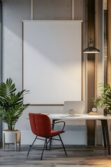 Blank poster in the office.