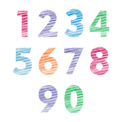 Numbers Creative Line Art Vector Background