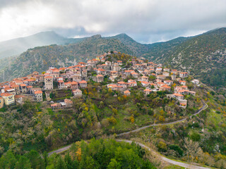Fototapeta na wymiar Drone view of Dimitsana greek village in Arcadia region, Peloponnese, Greece