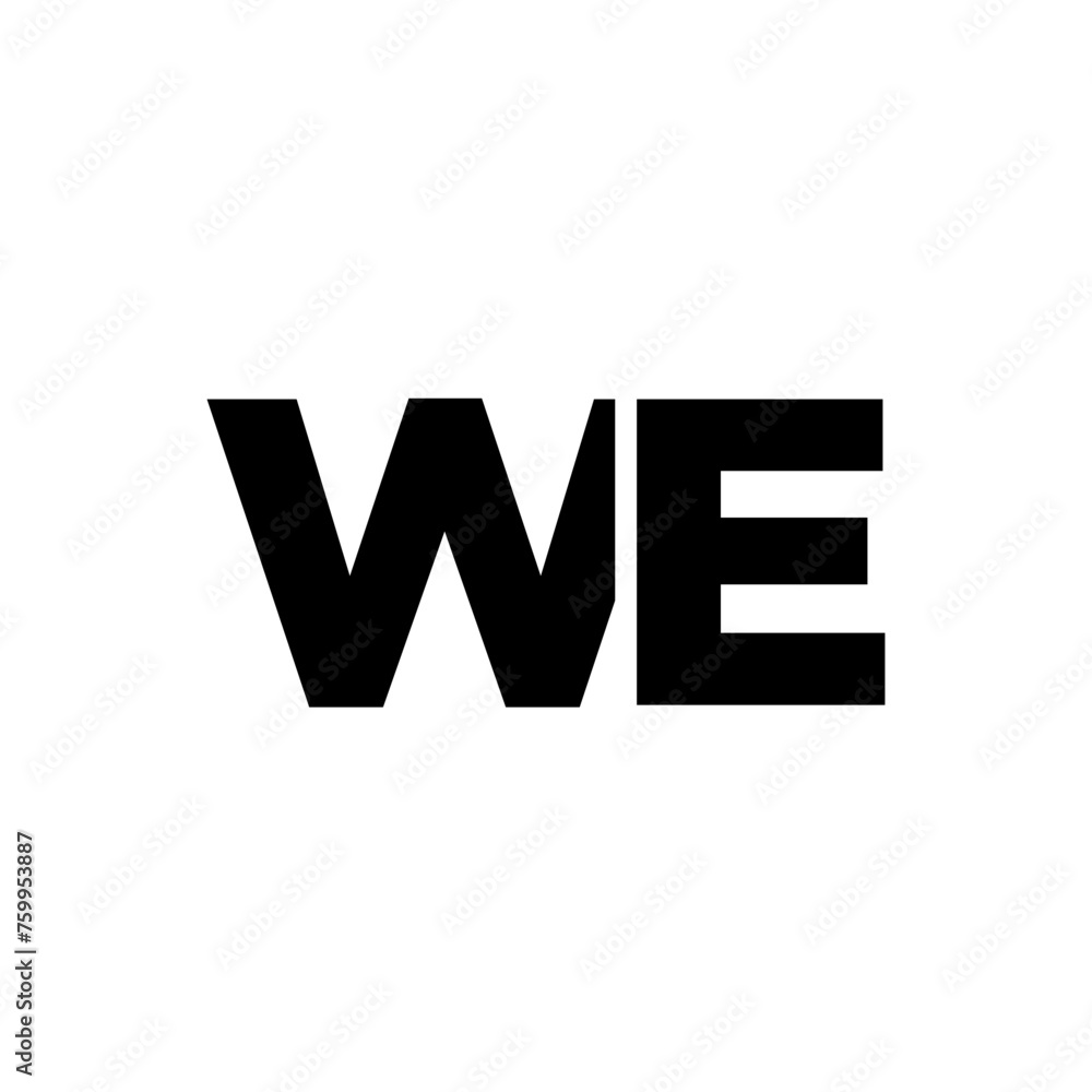 Poster letter w and e, we logo design template. minimal monogram initial based logotype.