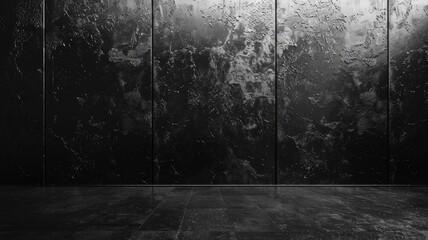 Black wall texture: rough background, dark surface resembling a wall - obrazy, fototapety, plakaty