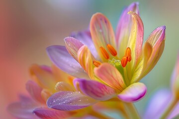 Fototapeta premium Close up of a blooming spring flower in a garden, wallpaper background