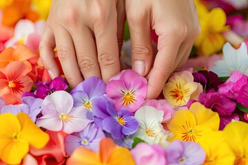 hands with flowers