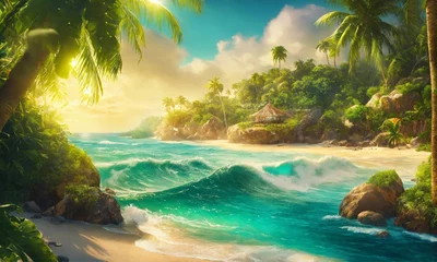 Deurstickers tropical island in the ocean © Usama