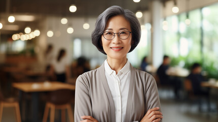 Fototapeta premium portrait of a businesswoman, asian elderly professional woman