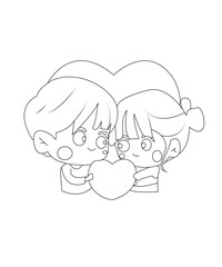 VALENTINE coloring book page for kids