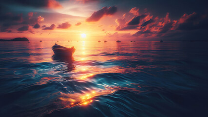 Brilliant sunset over the ocean