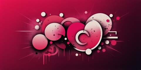 Pink Abstract Grunge Circles Art Illustration