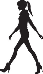Fototapeta na wymiar Vector illustration of girl walking 