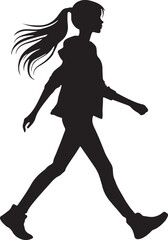 Fototapeta na wymiar silhouette of a walking girl