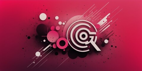 Pink Abstract Grunge Circles Art Illustration