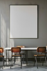 Blank poster in the classroom.