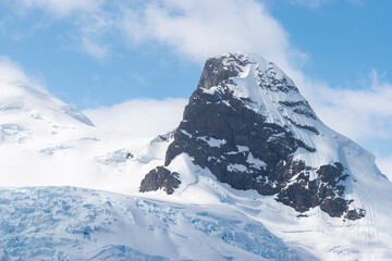 Snow covered mountain in Antarctica.