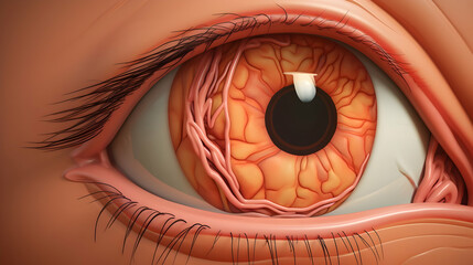 Human eye,cartoon design illustration,generative ai