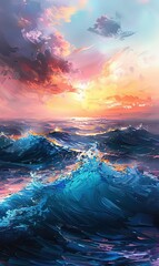 ai onde del mare, pittura ad olio 02