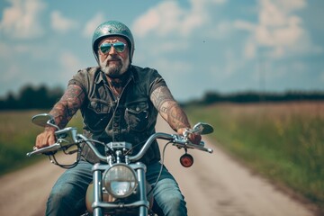 Man Riding Motorcycle 