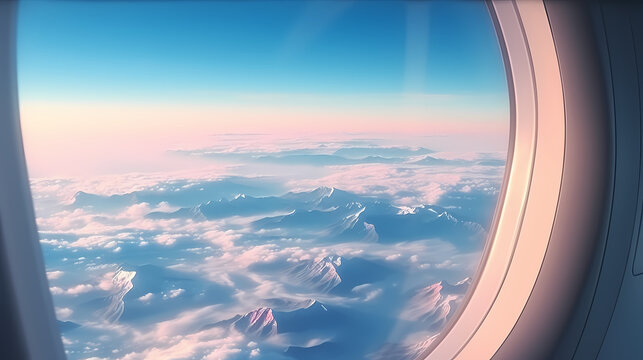 Fototapeta Sky seen from airplane window