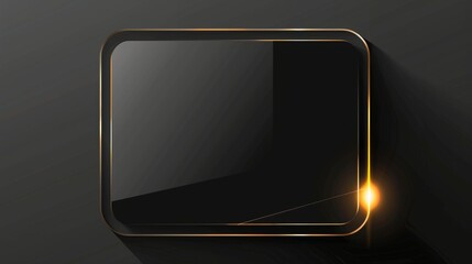 Luxury gold and black exclusive premium vip card for club members only, vip pass casino cadr. A black square with rounded corners, the background is a white and black gradient, gold lines