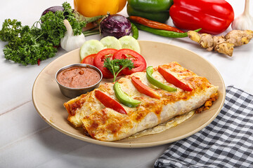 Mexican cuisine Enchiladas with meat