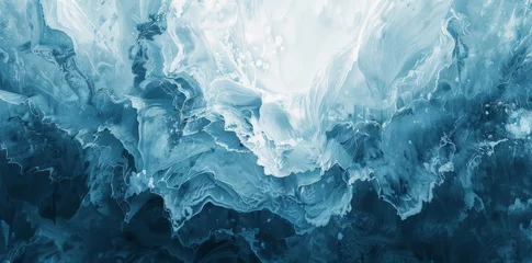 Foto op Canvas A large iceberg drifts on the oceans surface, towering above the water with its icy mass. © pham