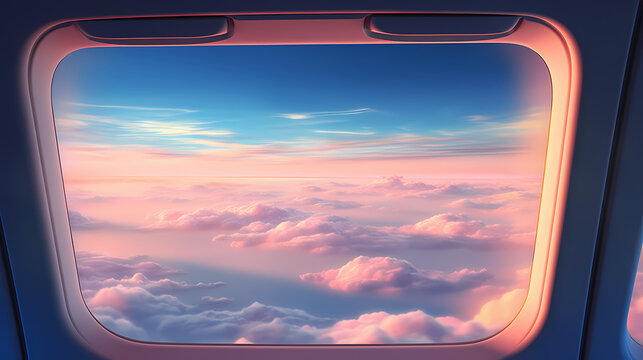 Fototapeta Sky seen from airplane window
