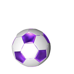 Symbols made from purple soccer balls