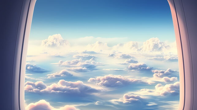 Fototapeta Sky seen from airplane window