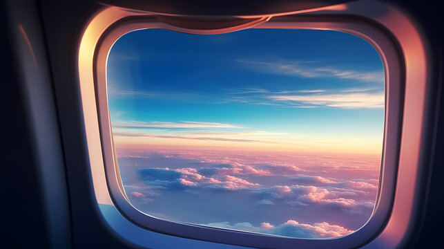 Fototapeta Sky seen from airplane window