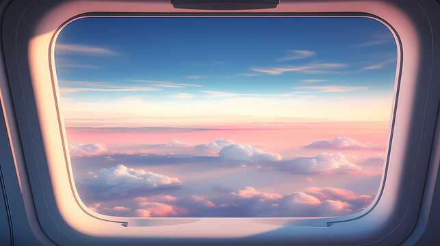 Fototapeta Sky seen from airplane window