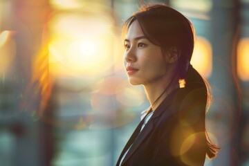 Naklejka premium Portrait of a Successful Businesswoman in a Corporate Environment