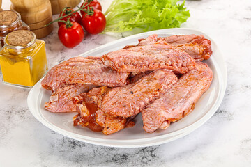Marinated Duck wings for barbecue