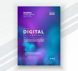Naklejka na ściany i meble Poster brochure cover banner presentation layout template, Technology digital futuristic internet network connection colorful background, Abstract cyber future tech communication, Ai big data science